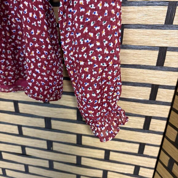Madewell Burgundy Blouse Size Small - Picture 5 of 8